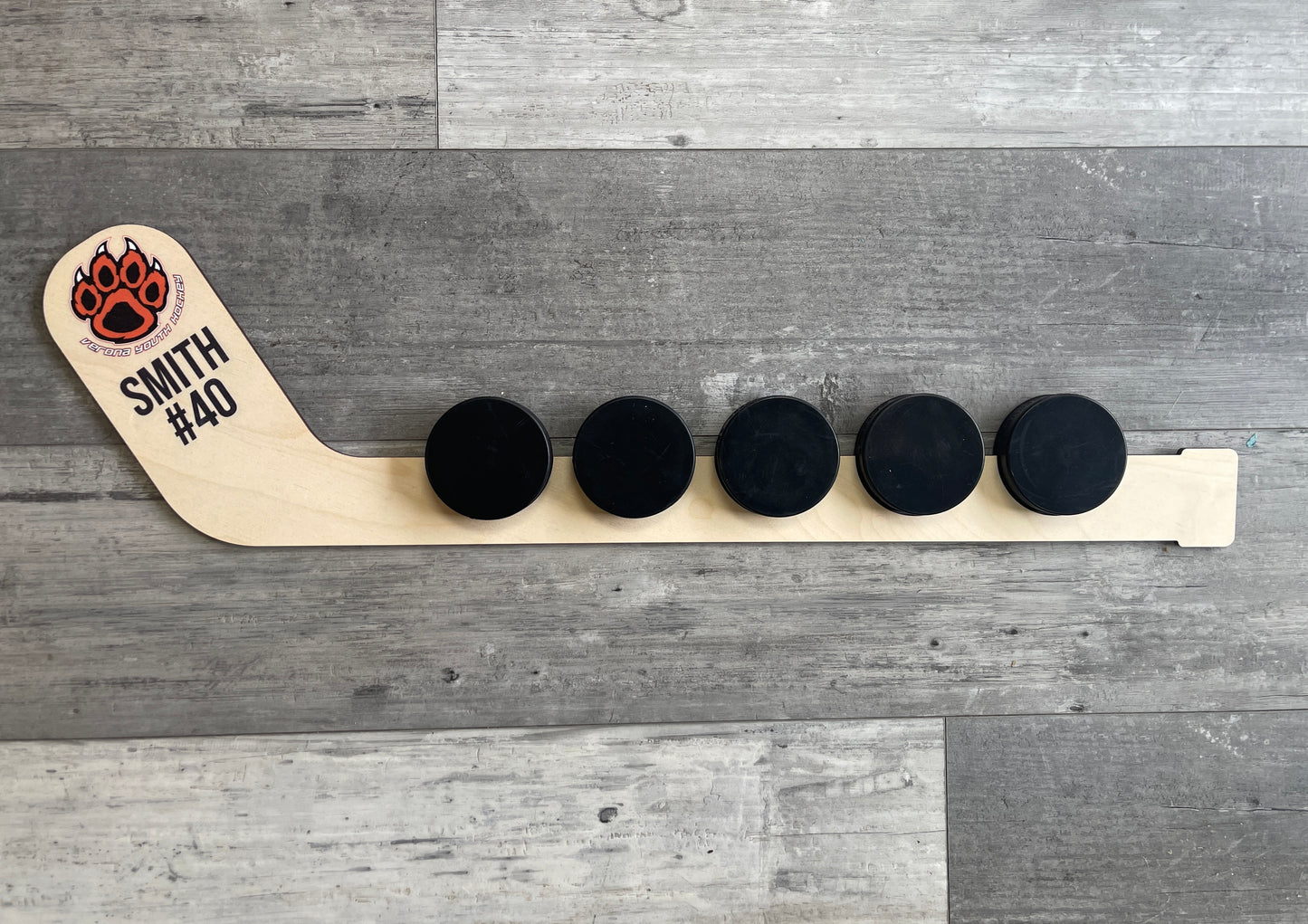 Customized Verona Hockey 5 Puck Holder