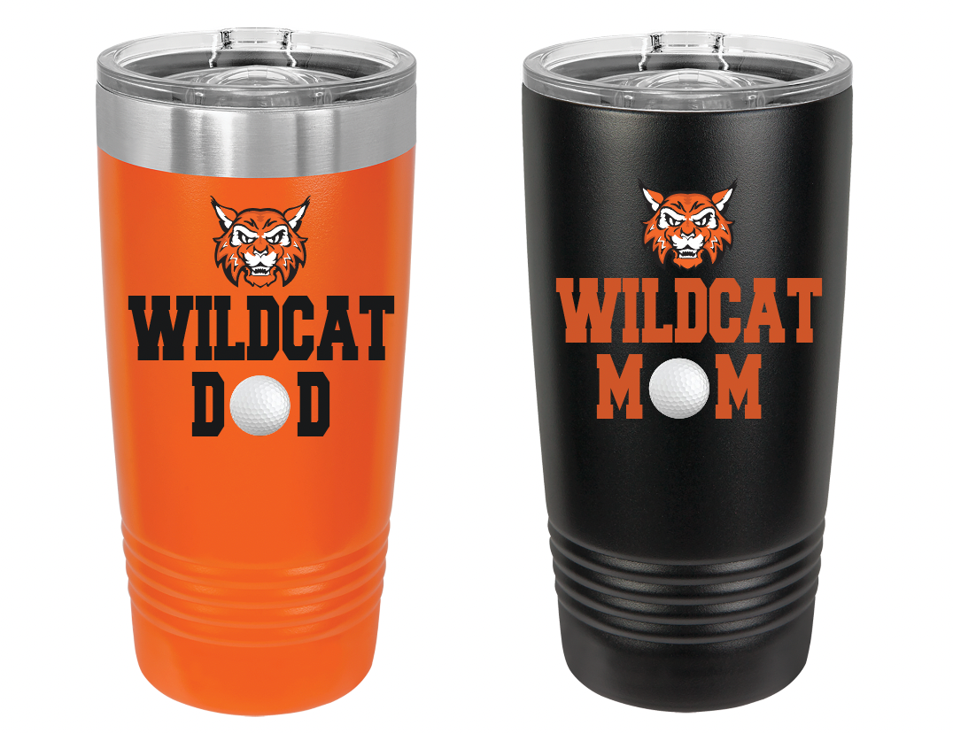 20 oz Verona Wildcat Mom/Dad Golf Travel Mug