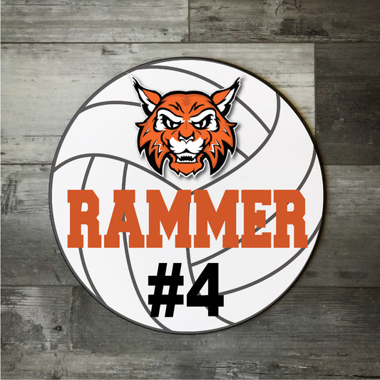 Round 16" Volleyball Custom Wood Wall Sign
