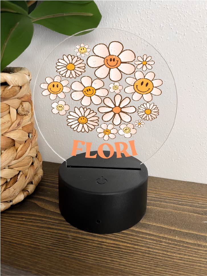 Distressed Flowers Night Light