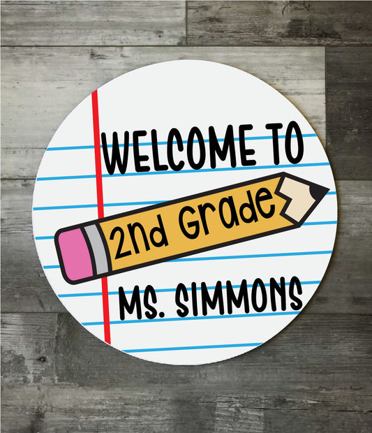 Teacher Paper and Pencil Sign