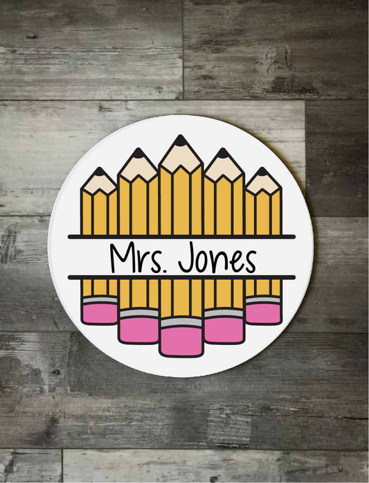 Teacher Pencil Split Sign