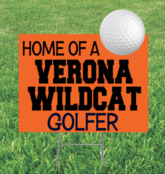 Home of a Wildcats Golf Player Yard Sign