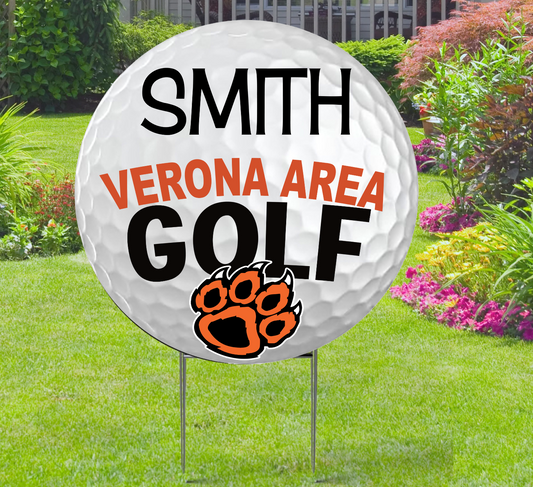 Verona Golf Ball Yard Sign
