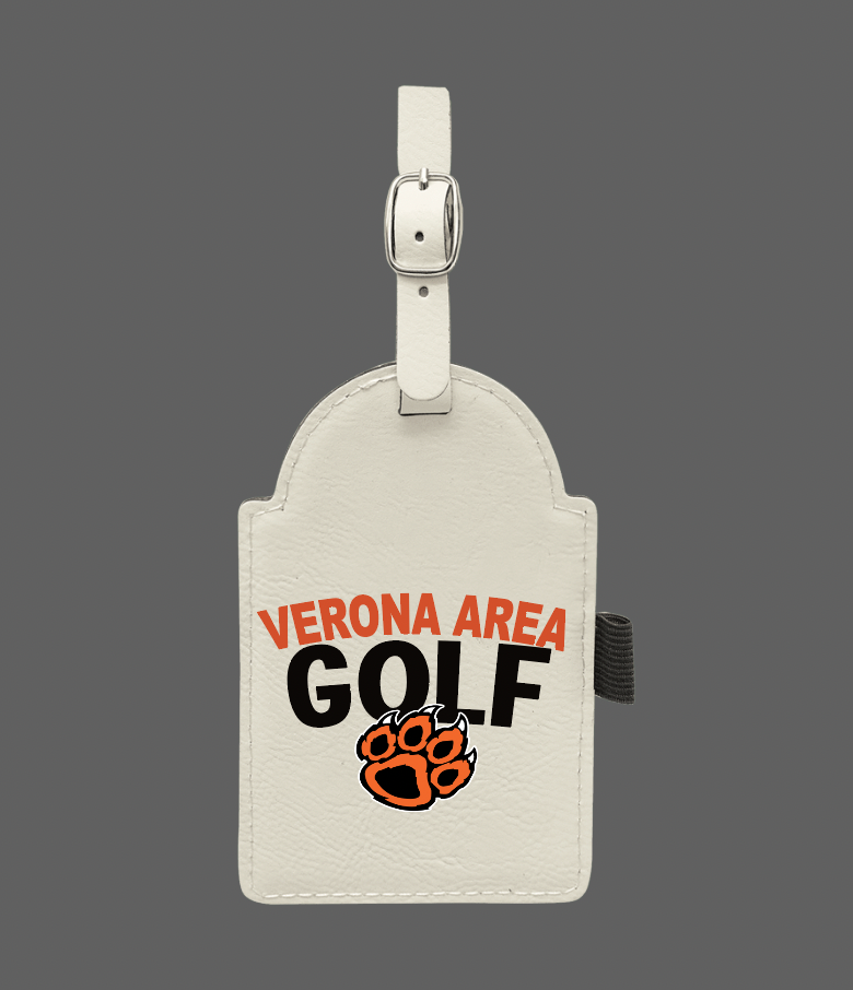 Customized White Golf Bag Tag with 3 Wooden Tees