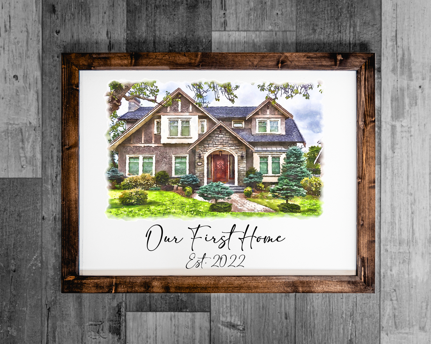 Personalized Water Color House