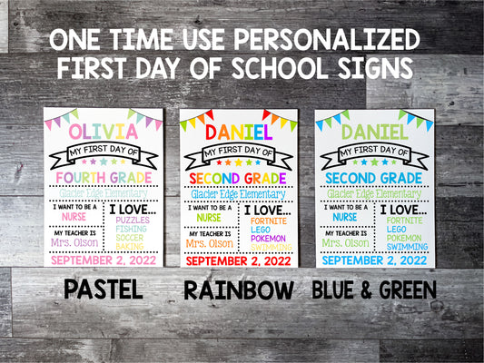 First Day of School Sign - Pre-Printed